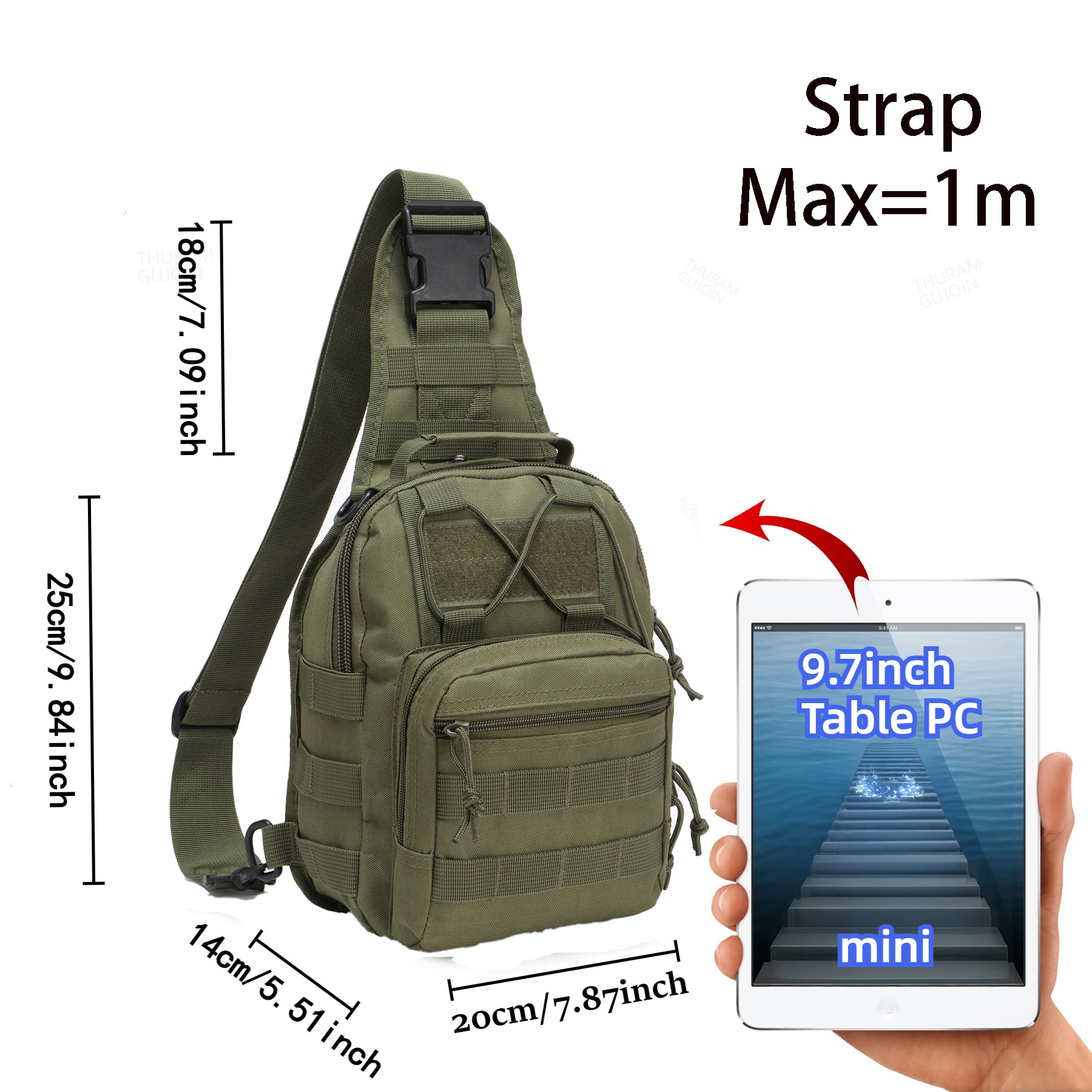 THURAM Açık Hava Taktik Çantas - Sling Backpack Shoulder incelemesi ve fiyatı
